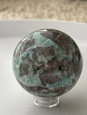 Amazonite Smoky Quartz CHRISTMAS GIFT Sphere Mica Crystal 107g 40mm