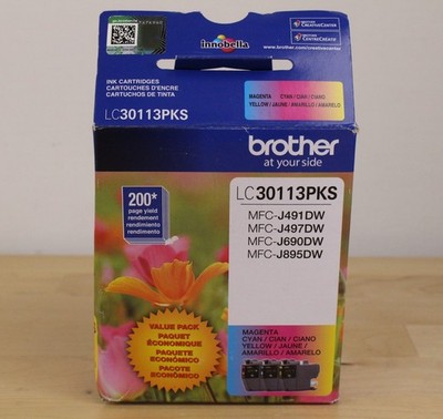 OEM Brother LC30113PKS 3-Pack Standard Yield Color Ink Cartridges EXP 03-2028