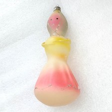 Vintage Glass Christmas Ornament USSR Xmas New Year Fir-Tree Decoration Girl
