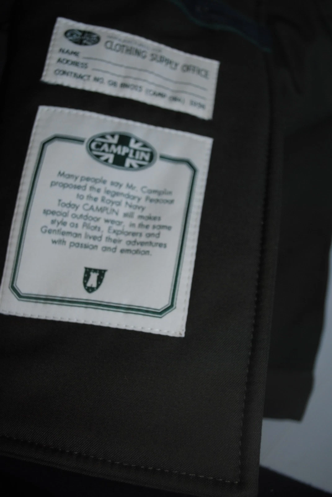 CAMPLIN ENGLISH NAVY AUTHENTIC INNER DOWN JACKET SIZE 54 VERY WARM image 8