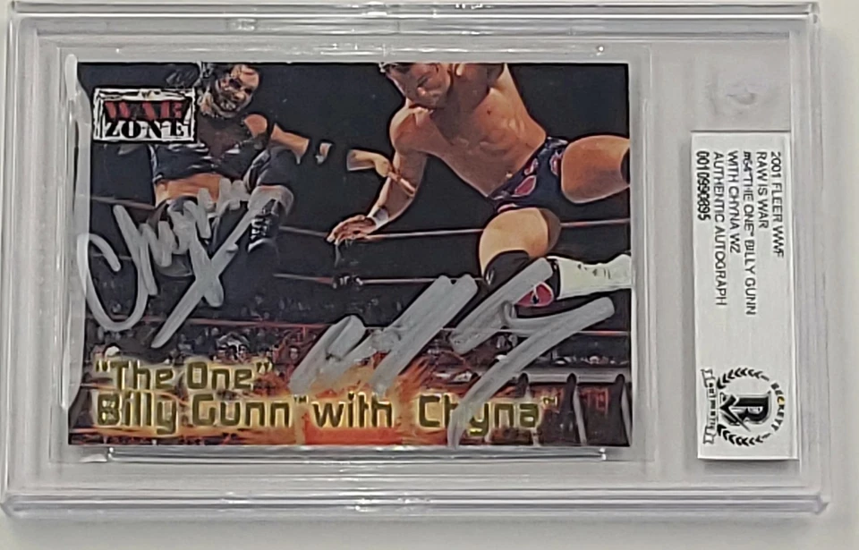 2001 Fleer WWF Chyna & Billy Gunn Dual Auto Card BAS Slabbed – Raw is War WWE - Image 3 of 4