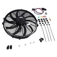 16 Universal Slim Fan 3500FCM Push Pull Electric Radiator Cooling 12V Mount Kit