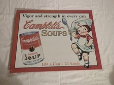 Vintage Campbell's Soups Little Chef 2001 Tin Metal Sign Kitchen Wall Art D970