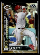 2016 Bowman Scouts' Top 100 Gold Refractor Jose Peraza 04/50 Cincinnati Reds