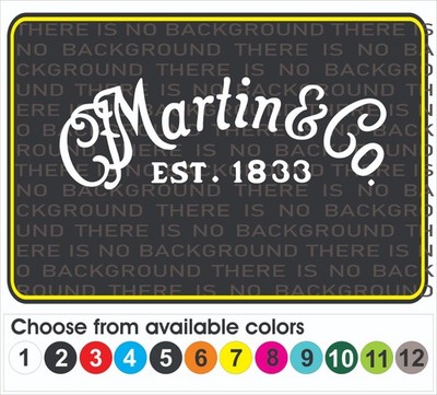 This decal/sticker is compatible with Martin Guitars cases and others 9''