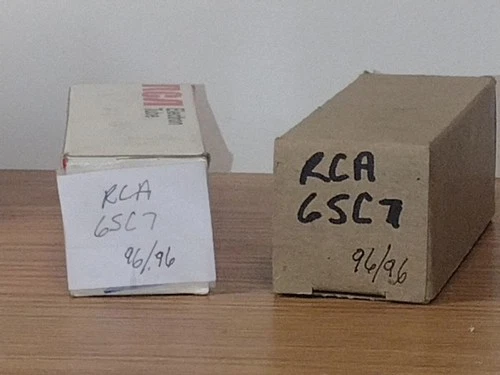 Vtg Test Strong Matched Pr. RCA 6SC7 Amplifier Radio Audio Metal Vacuum Tube