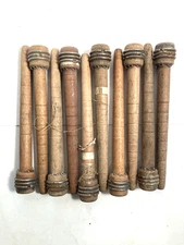 Wood Bobbins Wood Quills Vintage Factory Reclaimed Industrial 7 3/8", lot of 10