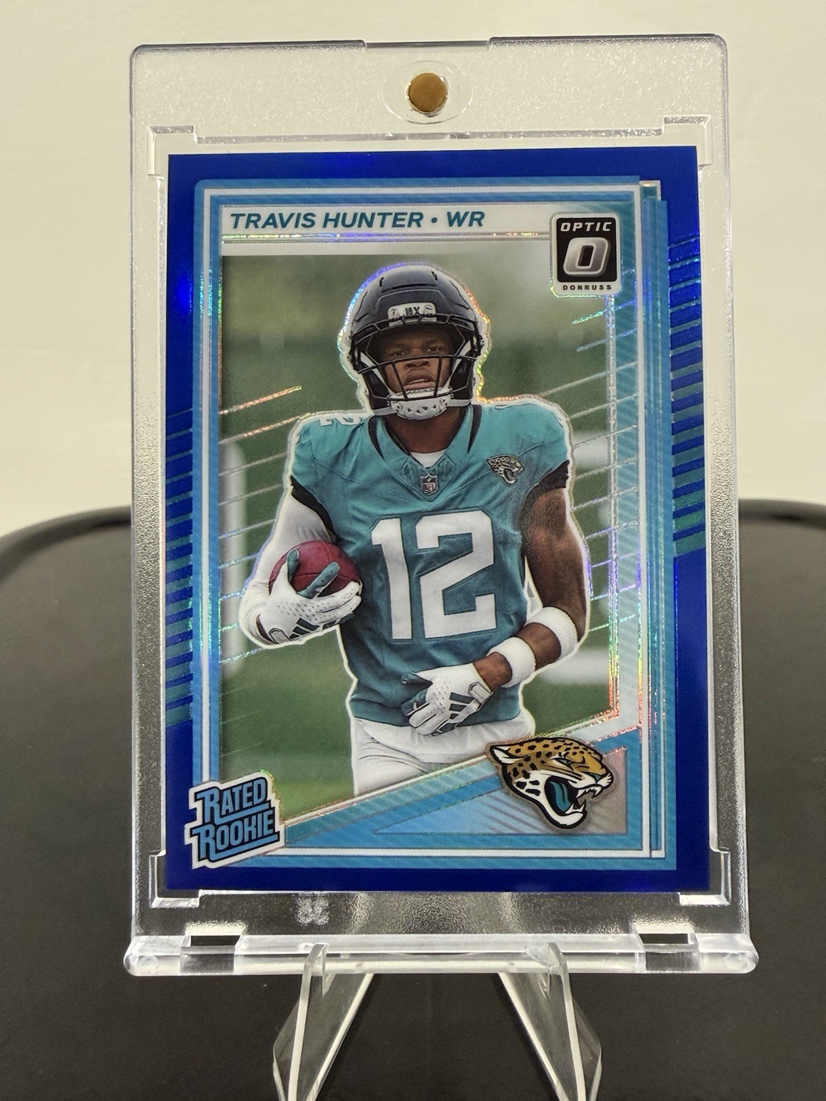 Travis Hunter /249 Blue Optic Rated Rookie 2025 Panini Donruss #201 Jaguars