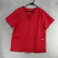 Womens NWT FIGS Three Pocket Scrub Top Size XL Red Fion Technology FW1100 C8