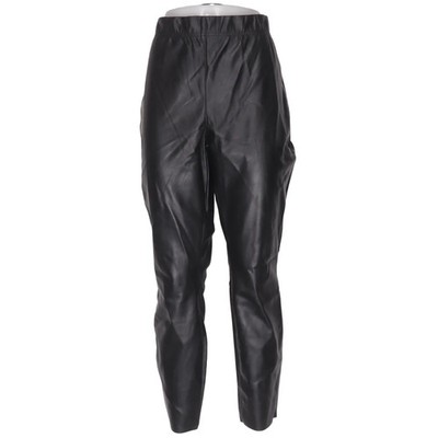 H&M, Hose, Größe: 48, Schwarz, Polyester, Einfarbig, Lederimitat, Damen #gNS