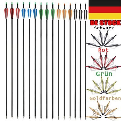12X 30Zoll Carbonpfeile Jagdpfeile SP500 Bogenschießen Recurve Compound Bogen