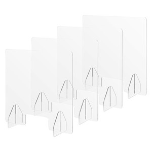 4 Pack 24"x24" Acrylic Sneeze Guard Board Desk Barrier Divider Shield Counter
