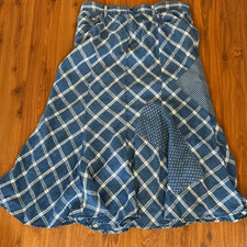 vintage Ralph Lauren 100 linen denim color jeans skirt prairie skirt size 8