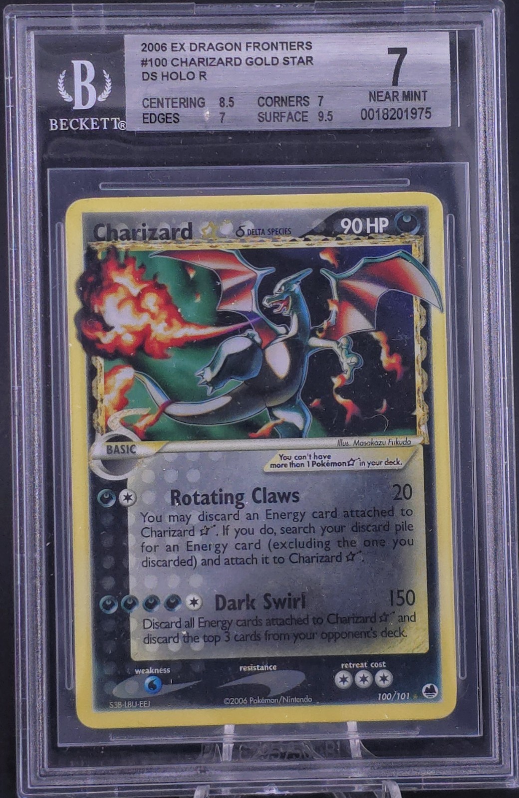 Charizard Star (Delta Species) 100/101 Dragon Frontiers Holo BGS 7 - FRESH CERT