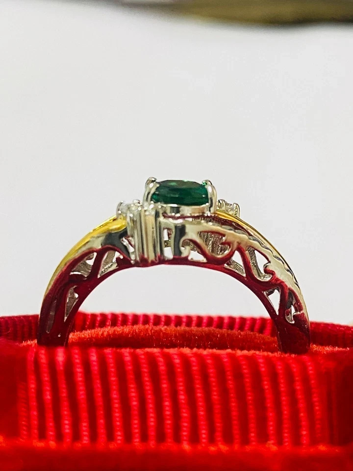 2Ct Oval Cut Lab Created Emerald Solitaire Weddin… - image 3