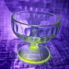Federal Glass Uranium Green Depressionglass Footed Sherbetor Dessert Glass