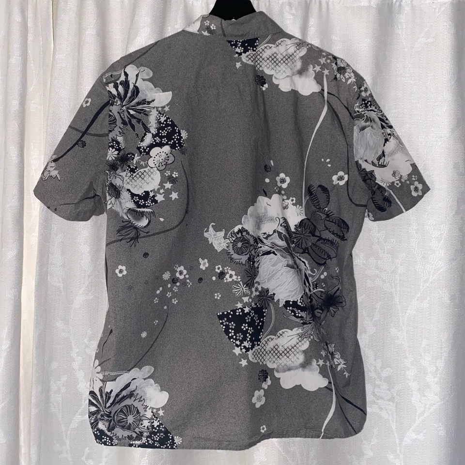 Rag And Bone Made In USA 100% Cotton 1/2 Button Floral Hawaiian Camp Shirt XL - Image 2 of 4
