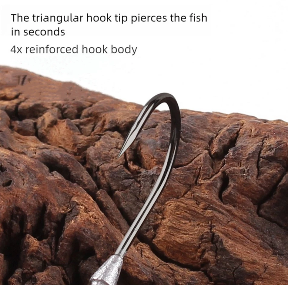 Gancho de cabeza de plantilla 10 piezas con ojo luminoso 3,5 g ~ 10 g para cebo blando agua salada agua dulce Foto 4 de 4