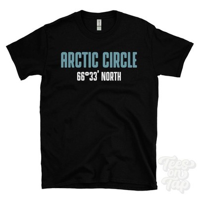 ARCTIC CIRCLE 66�33' NORTH T-SHIRT latitude line | midnight sun