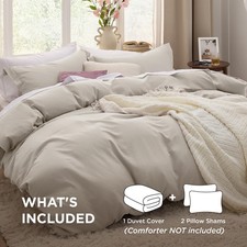 Bedsure Duvet Cover King Size - 104" x 90" , 02 - Linen No Comforter 