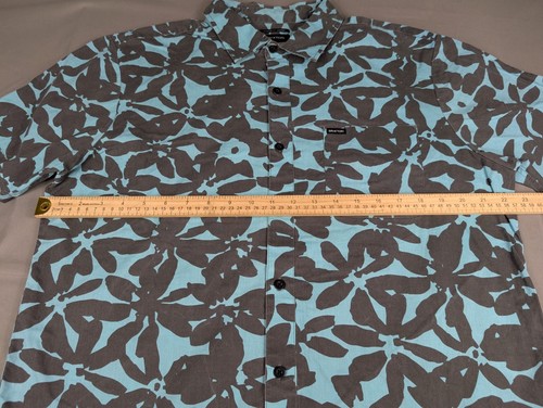 Brixton Shirt Mens Large Blue Shadow Floral Print Short Sleeve Button Up - Picture 5 of 5