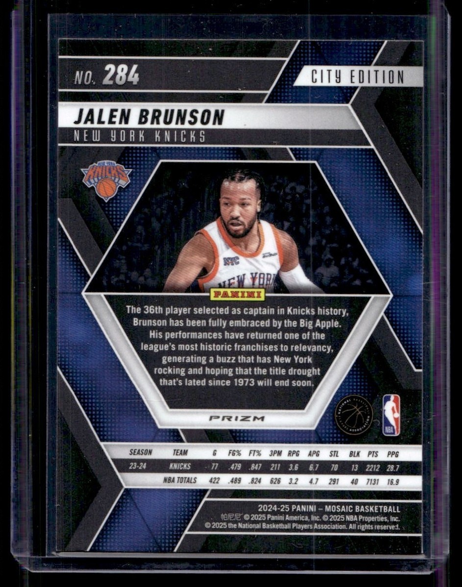 2024-25 Panini Mosaic Silver Laser Jalen Brunson New York Knicks