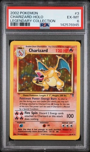2002 POKEMON LEGENDARY COLLECTION #3 CHARIZARD-HOLO PSA 6