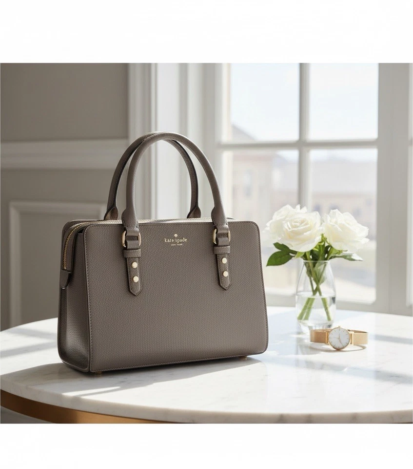 Bolso de Hombro KATE SPADE Gris NY Lise Mulberry St Cuero Guijarro Foto 2 de 4