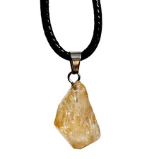 Citrine Point Pendant Raw Natural Crystal Random Gemstone 18" Necklace Jewellery