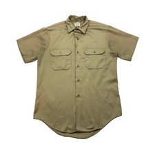 Vintage 70s Big Mac Penney's Penn Prest Work Shirt Men's M Workwear Khaki