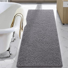 Luxury Bathroom Rug Shaggy Bath Mat 24 X 60 Inch, Gray