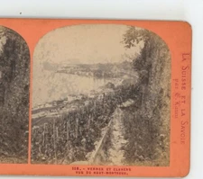 Vernex et Clarens Vus Du Maut-Montreux Switzerland E. Lamy Stereoview
