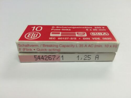 SIBA 70 001 34 179020 Quick Blow Glass Fuse L250V 5x20mm Pick the Rating Pk 5/10 - Picture 15 of 24