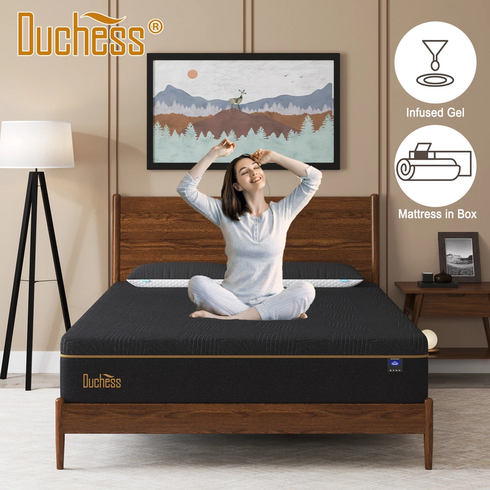 Gel Memory Foam Mattress Queen Double King Single Cloud Feeling Bed NO Spring - image 2 of 4