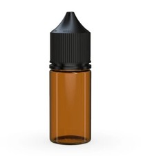 CHUBBY GORILLA 30ML STUBBY Bottles 5pack TRANSLUCENT AMBER BOTTLE/BLACK LID