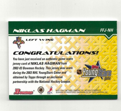 2002-03 Bowman Young Stars Fabric Of The Future Game Worn Jersey Insert Cards - Picture 31 of 51