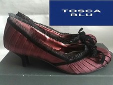 TOSCA BLU Decoltè Scarpa Ballerina Donna ROSSO-BORDEAUX ITALY N°39 NUOVO