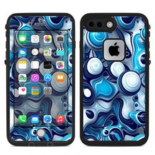 Skin Decal for Lifeproof iPhone 7 Plus Fre Case / Mixed Blue Bubbles Glass