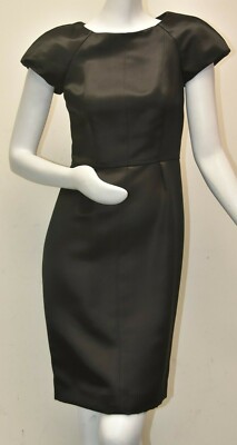 $3990 NEW Chanel Little Black Dress SILK SATIN Cap Sleeve Lined CAMELLIA  SILK 36 | eBay