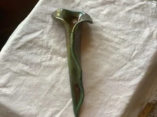 RAKU Pottery Wall Pocket Vase Handmade Signed Iridescent Colors Clay Art