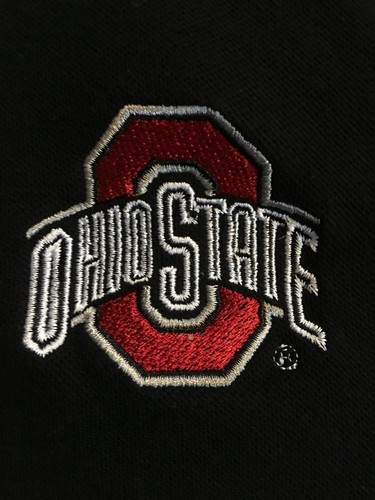 OHIO STATE BUCKEYES NCAA SEWN POLO / GOLF SHIRT BY J. AMERICA MEN'S MEDIUM - Picture 2 of 9