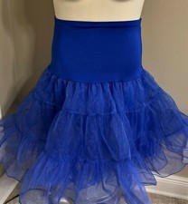 Royal Blue FULL PETTICOAT SLIP M Tiered Crinoline Medium SPANDEX SHAPER WAIST