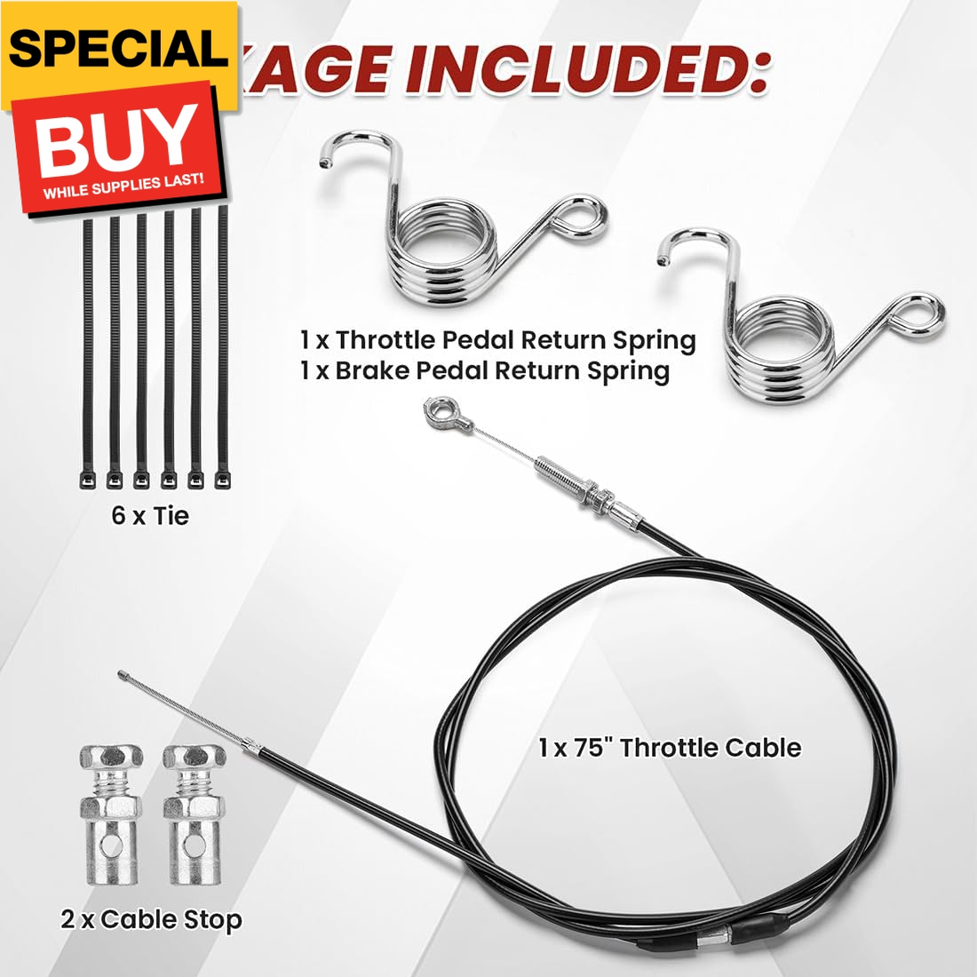 75 inch Go Kart Throttle Cable Kit for Predator 212cc 196cc VM22