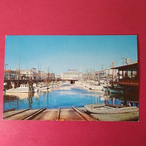 California Postcard San Francisco Fisherman's Wharf Boats Ships Pier Dock - Picture 2 of 3