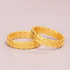 Fine Pure 999 24K Yellow Gold Unisex 3D Lucky Money Coin Ring Us Size:4-9