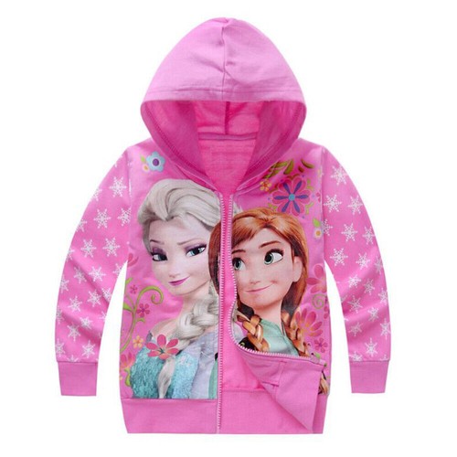 Kid Girl Frozen Elsa Anna Princess Hooded Coat Zip Up Hoodies Jacket Sweatshirts - Picture 4 of 9