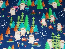 BTY TT CAMPING Under Stars BIGFOOT Print 100 Cotton Quilt Craft Fabric by YARD