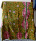 Indian Vintage Kantha Bedspread Throw Cotton Handmade Quilt Patchwork Blanket