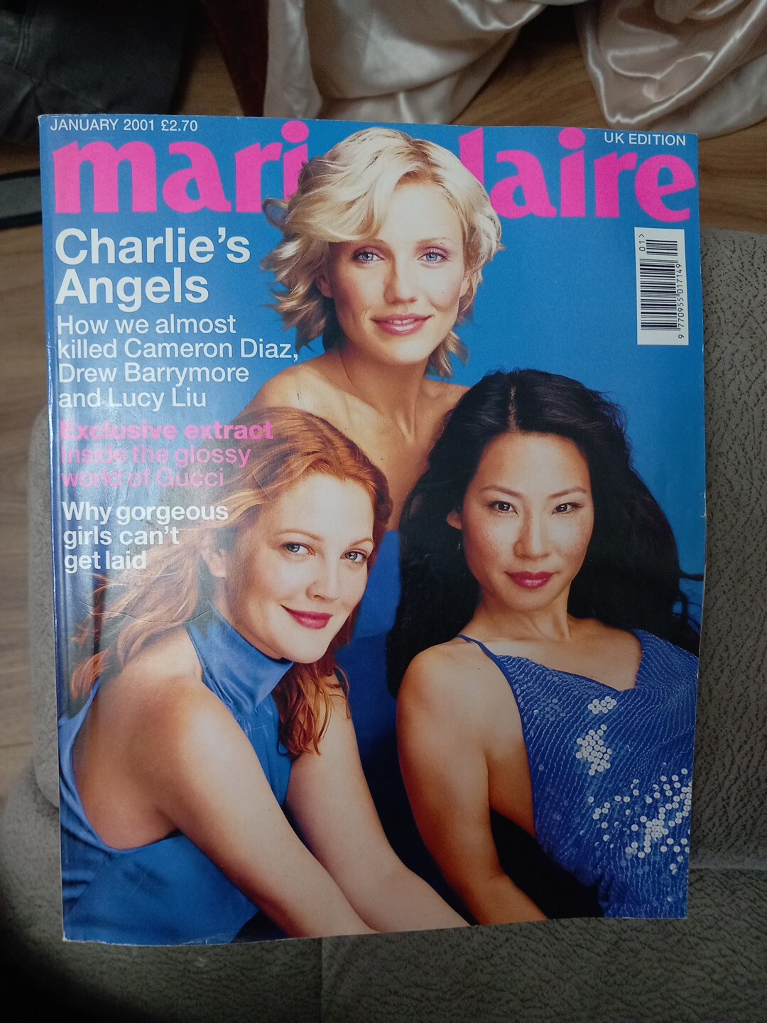 MARIE CLAIRE January 2001 Charlie's Angels Cameron Diaz, Drew