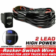 Led Light Bar Wiring Harness Kit 12v 40a Fuse Relay Blue Rocker Switch Kit